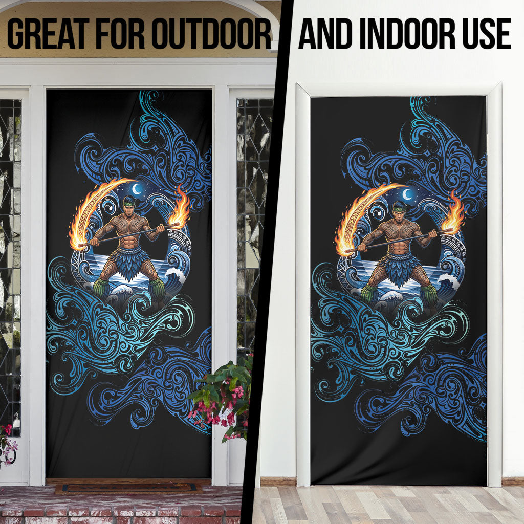 Samoa Siva Afi Door Cover Fireknife Fire Dance Pacific Tribal Motif LT9 - Polynesian Pride