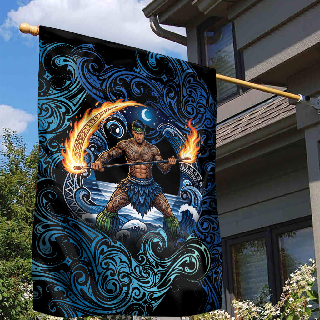 Samoa Siva Afi Garden Flag Fireknife Fire Dance Pacific Tribal Motif LT9 - Polynesian Pride