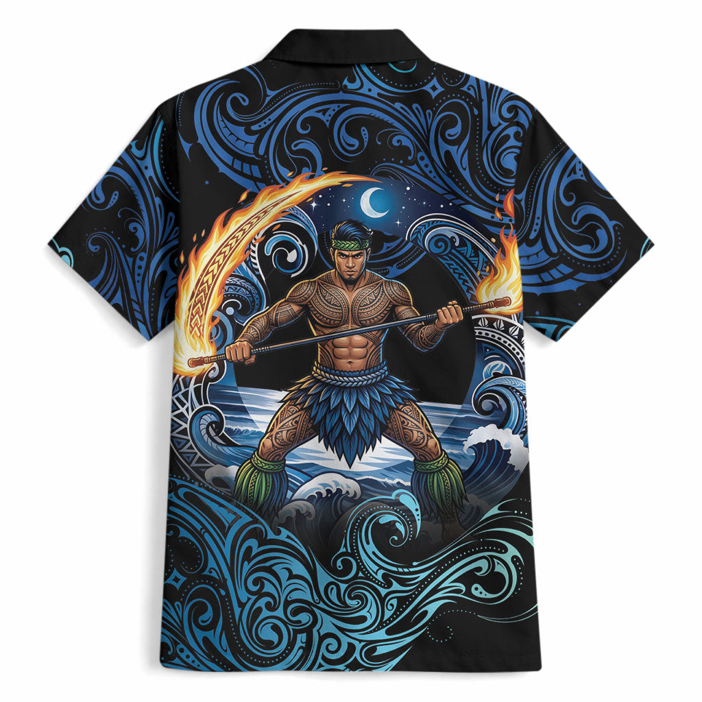 Samoa Siva Afi Hawaiian Shirt Fireknife Fire Dance Pacific Tribal Motif LT9 - Polynesian Pride