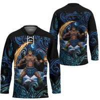 Samoa Siva Afi Hockey Jersey Fireknife Fire Dance Pacific Tribal Motif LT9 - Polynesian Pride
