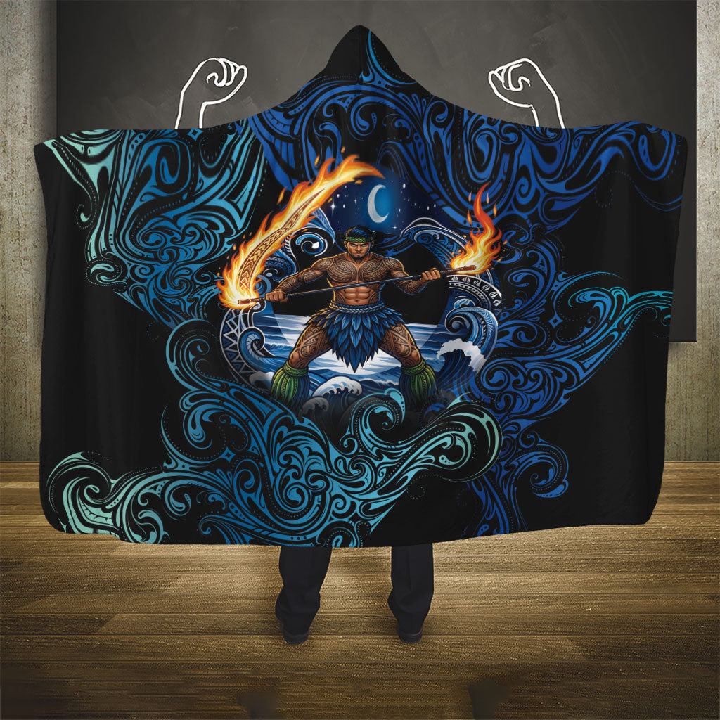 Samoa Siva Afi Hooded Blanket Fireknife Fire Dance Pacific Tribal Motif LT9 - Polynesian Pride