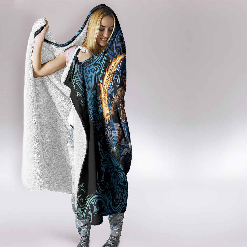 Samoa Siva Afi Hooded Blanket Fireknife Fire Dance Pacific Tribal Motif LT9 - Polynesian Pride