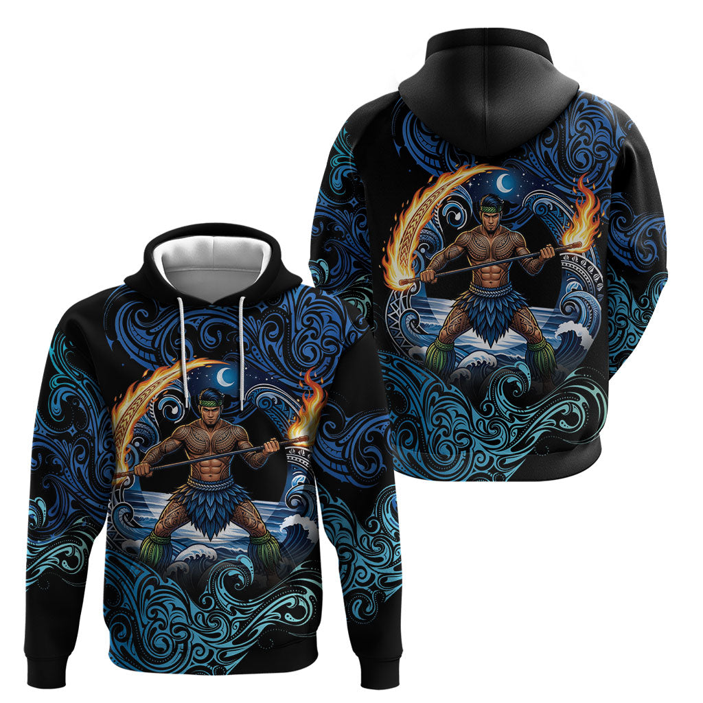 Samoa Siva Afi Hoodie Fireknife Fire Dance Pacific Tribal Motif LT9 - Polynesian Pride