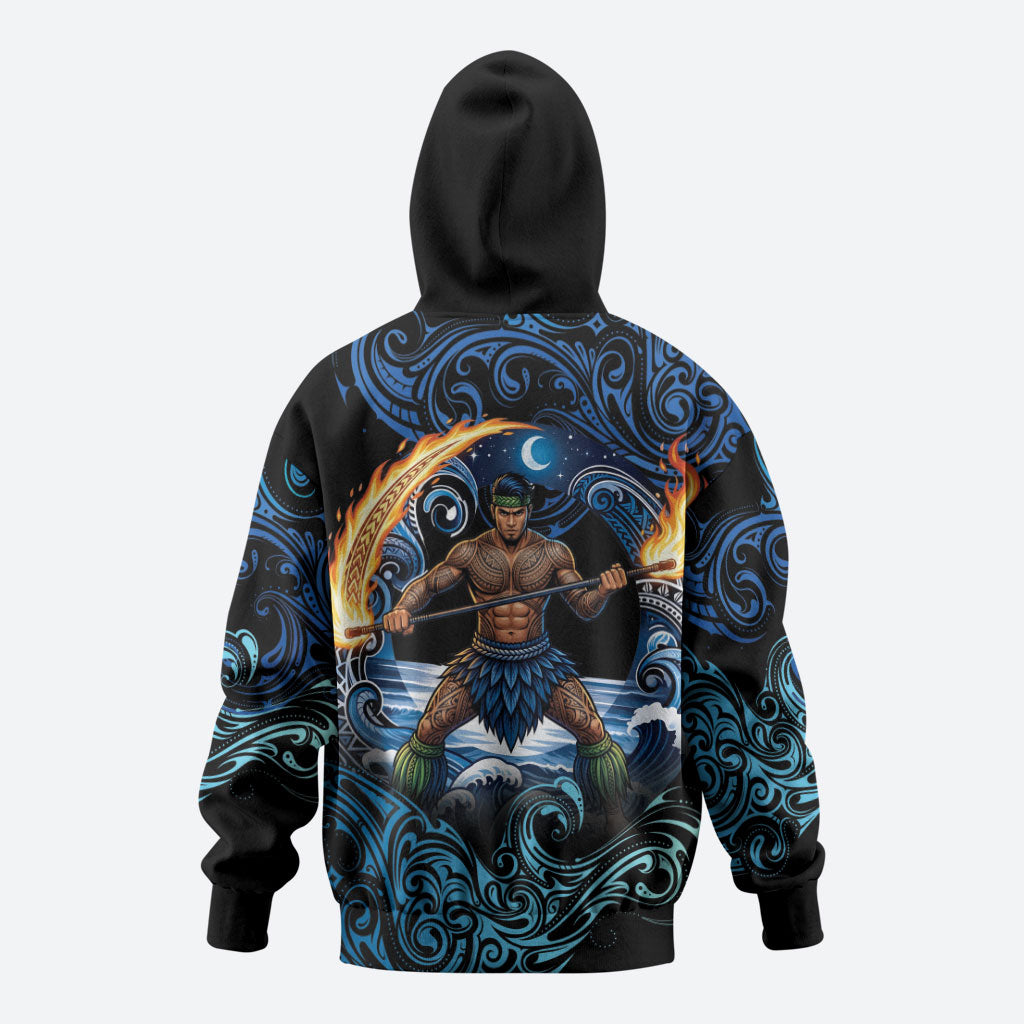 Samoa Siva Afi Hoodie Fireknife Fire Dance Pacific Tribal Motif LT9 - Polynesian Pride