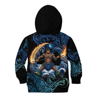 Samoa Siva Afi Kid Hoodie Fireknife Fire Dance Pacific Tribal Motif LT9 - Polynesian Pride