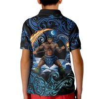 Samoa Siva Afi Kid Polo Shirt Fireknife Fire Dance Pacific Tribal Motif LT9 - Polynesian Pride