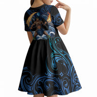 Samoa Siva Afi Kid Short Sleeve Dress Fireknife Fire Dance Pacific Tribal Motif LT9 - Polynesian Pride