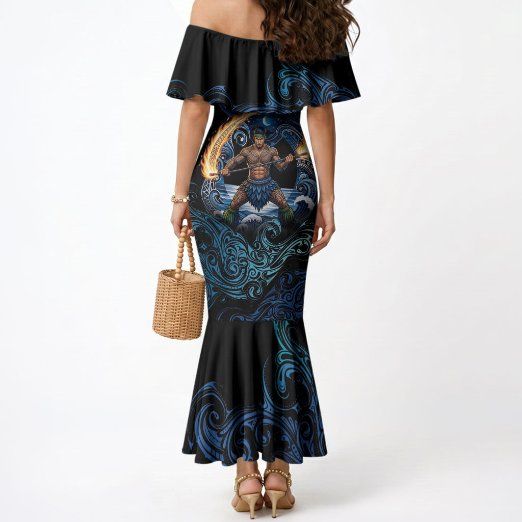 Samoa Siva Afi Mermaid Dress Fireknife Fire Dance Pacific Tribal Motif LT9 - Polynesian Pride