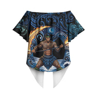 Samoa Siva Afi Off Shoulder Wrap Waist Top Fireknife Fire Dance Pacific Tribal Motif LT9 - Polynesian Pride