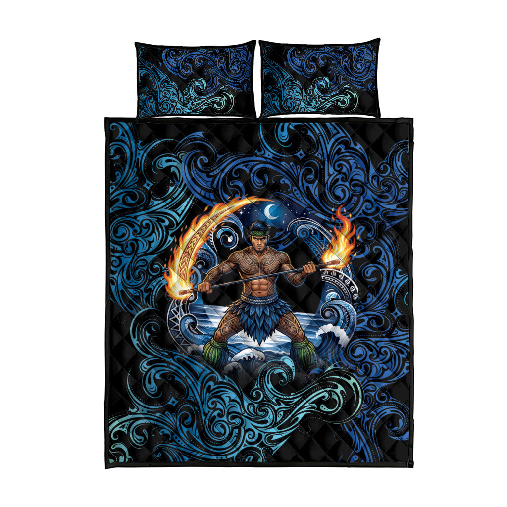 Samoa Siva Afi Quilt Bed Set Fireknife Fire Dance Pacific Tribal Motif LT9 - Polynesian Pride