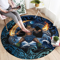 Samoa Siva Afi Round Carpet Fireknife Fire Dance Pacific Tribal Motif LT9 - Polynesian Pride