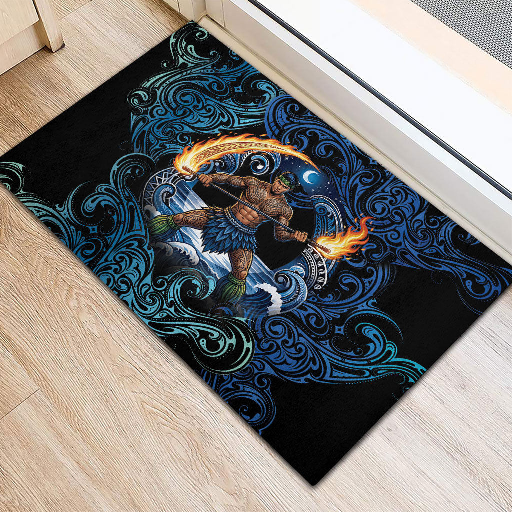 Samoa Siva Afi Rubber Doormat Fireknife Fire Dance Pacific Tribal Motif LT9 - Polynesian Pride