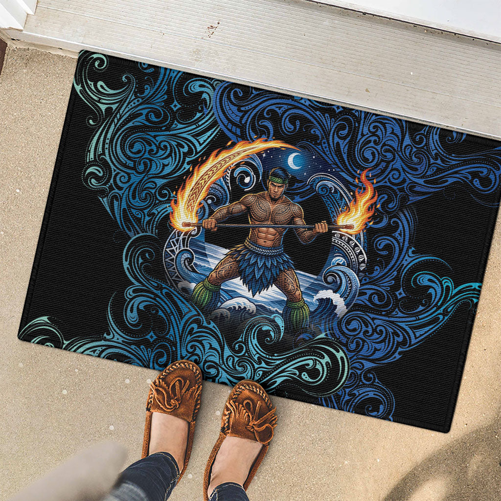 Samoa Siva Afi Rubber Doormat Fireknife Fire Dance Pacific Tribal Motif LT9 - Polynesian Pride