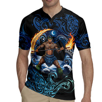 Samoa Siva Afi Rugby Jersey Fireknife Fire Dance Pacific Tribal Motif LT9 - Polynesian Pride