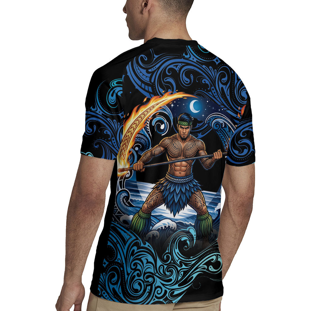 Samoa Siva Afi Rugby Jersey Fireknife Fire Dance Pacific Tribal Motif LT9 - Polynesian Pride