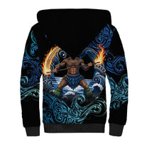 Samoa Siva Afi Sherpa Hoodie Fireknife Fire Dance Pacific Tribal Motif LT9 - Polynesian Pride