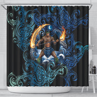 Samoa Siva Afi Shower Curtain Fireknife Fire Dance Pacific Tribal Motif LT9 - Polynesian Pride