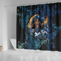 Samoa Siva Afi Shower Curtain Fireknife Fire Dance Pacific Tribal Motif LT9 - Polynesian Pride