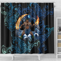 Samoa Siva Afi Shower Curtain Fireknife Fire Dance Pacific Tribal Motif LT9 - Polynesian Pride