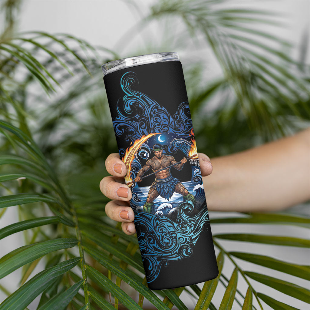 Samoa Siva Afi Skinny Tumbler Fireknife Fire Dance Pacific Tribal Motif LT9 - Polynesian Pride