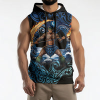 Samoa Siva Afi Sleeveless Hoodie Fireknife Fire Dance Pacific Tribal Motif LT9 - Polynesian Pride