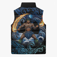 Samoa Siva Afi Sleeveless Puffer Jacket Fireknife Fire Dance Pacific Tribal Motif LT9 - Polynesian Pride