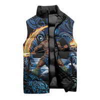 Samoa Siva Afi Sleeveless Puffer Jacket Fireknife Fire Dance Pacific Tribal Motif LT9 - Polynesian Pride