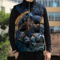 Samoa Siva Afi Sleeveless Puffer Jacket Fireknife Fire Dance Pacific Tribal Motif LT9 - Polynesian Pride
