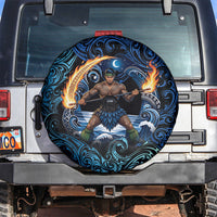 Samoa Siva Afi Spare Tire Cover Fireknife Fire Dance Pacific Tribal Motif LT9 Blue - Polynesian Pride