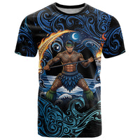 Samoa Siva Afi T Shirt Fireknife Fire Dance Pacific Tribal Motif LT9 Blue - Polynesian Pride