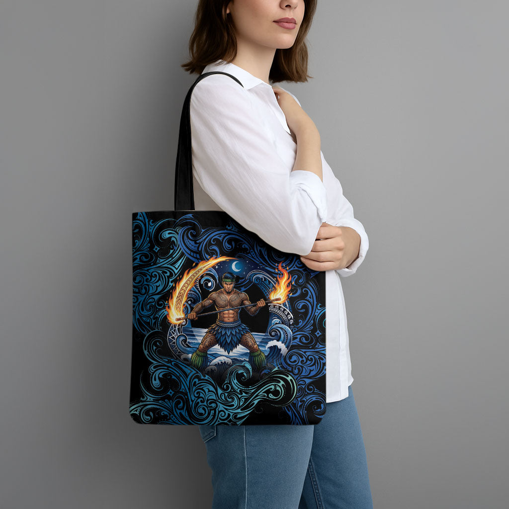Samoa Siva Afi Tote Bag Fireknife Fire Dance Pacific Tribal Motif LT9 - Polynesian Pride