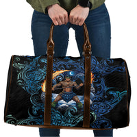 Samoa Siva Afi Travel Bag Fireknife Fire Dance Pacific Tribal Motif LT9 Blue - Polynesian Pride