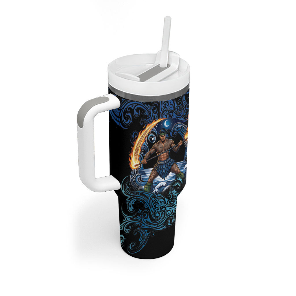 Samoa Siva Afi Tumbler With Handle Fireknife Fire Dance Pacific Tribal Motif LT9 - Polynesian Pride