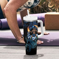 Samoa Siva Afi Tumbler With Handle Fireknife Fire Dance Pacific Tribal Motif LT9 - Polynesian Pride