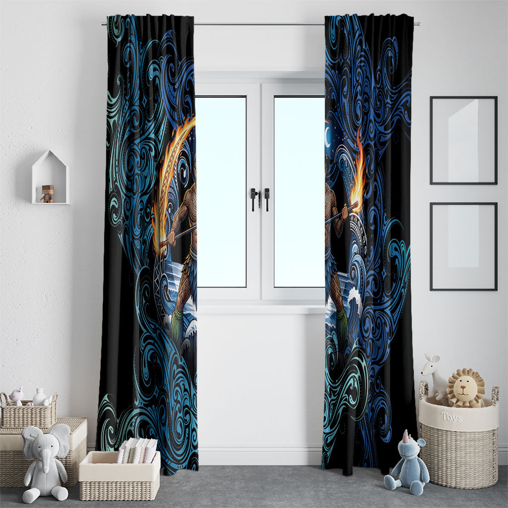 Samoa Siva Afi Window Curtain Fireknife Fire Dance Pacific Tribal Motif LT9 - Polynesian Pride