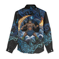 Samoa Siva Afi Women Casual Shirt Fireknife Fire Dance Pacific Tribal Motif LT9 - Polynesian Pride