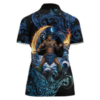 Samoa Siva Afi Women Polo Shirt Fireknife Fire Dance Pacific Tribal Motif LT9 - Polynesian Pride