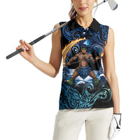 Samoa Siva Afi Women Sleeveless Polo Shirt Fireknife Fire Dance Pacific Tribal Motif LT9 - Polynesian Pride