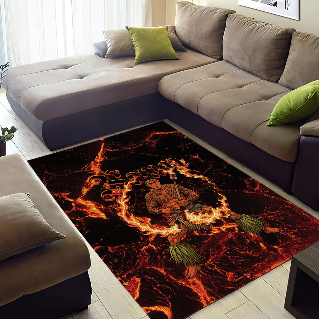 Samoa Siva Afi Dance Fireknife Area Rug Polynesian Heritage Fire Dance LT9 - Polynesian Pride