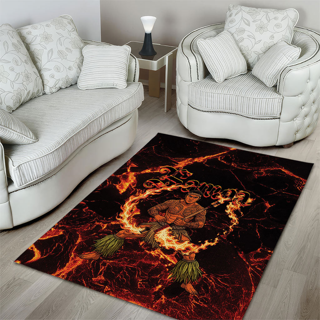 Samoa Siva Afi Dance Fireknife Area Rug Polynesian Heritage Fire Dance LT9 - Polynesian Pride