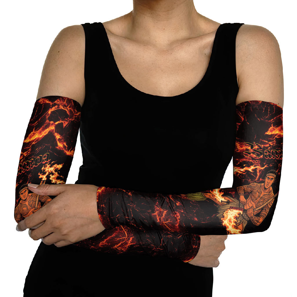 Samoa Siva Afi Dance Fireknife Arm Sleeves Polynesian Heritage Fire Dance LT9 - Polynesian Pride
