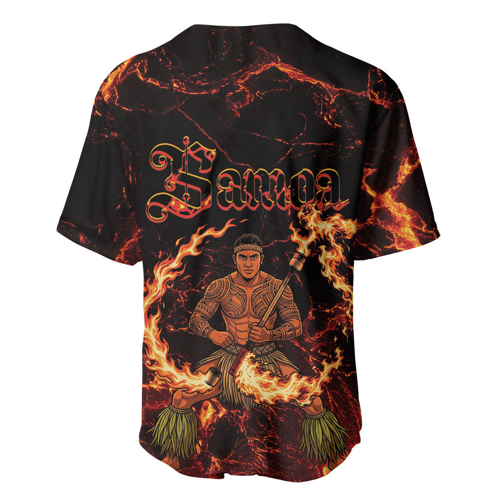 Samoa Siva Afi Dance Fireknife Baseball Jersey Polynesian Heritage Fire Dance LT9 - Polynesian Pride