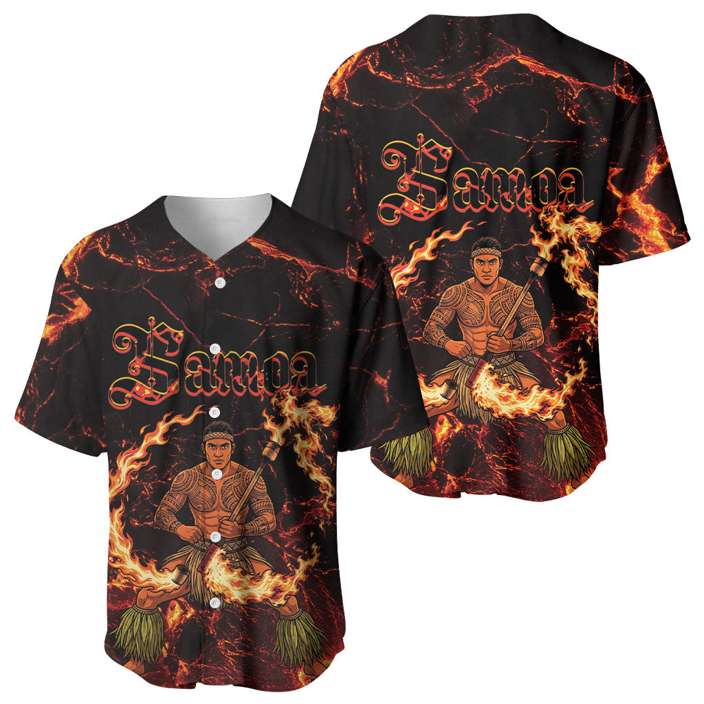 Samoa Siva Afi Dance Fireknife Baseball Jersey Polynesian Heritage Fire Dance LT9 - Polynesian Pride