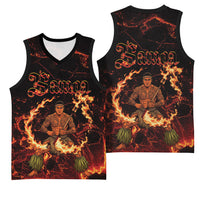 Samoa Siva Afi Dance Fireknife Basketball Jersey Polynesian Heritage Fire Dance LT9 - Polynesian Pride