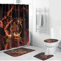 Samoa Siva Afi Dance Fireknife Bathroom Set Polynesian Heritage Fire Dance LT9 Bathroom Set (4 pcs) Black - Polynesian Pride
