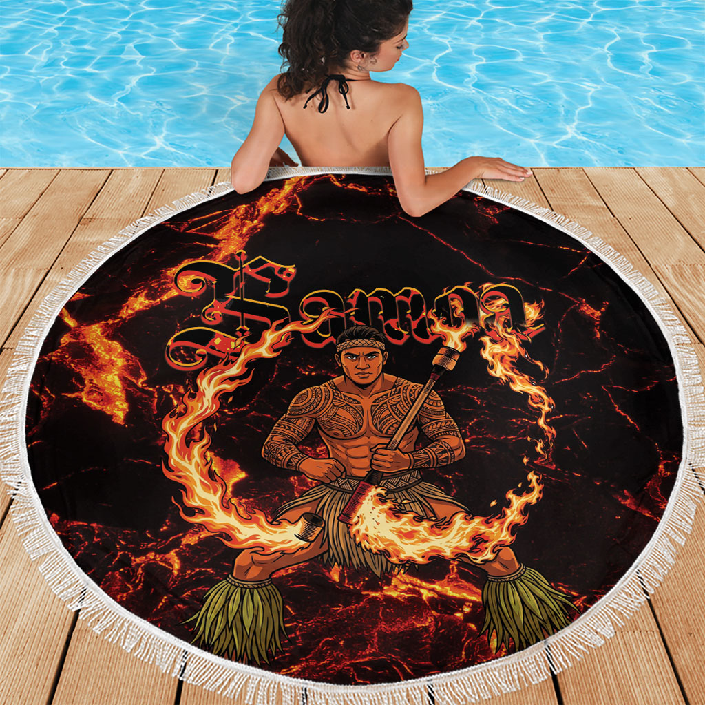 Samoa Siva Afi Dance Fireknife Beach Blanket Polynesian Heritage Fire Dance LT9 - Polynesian Pride