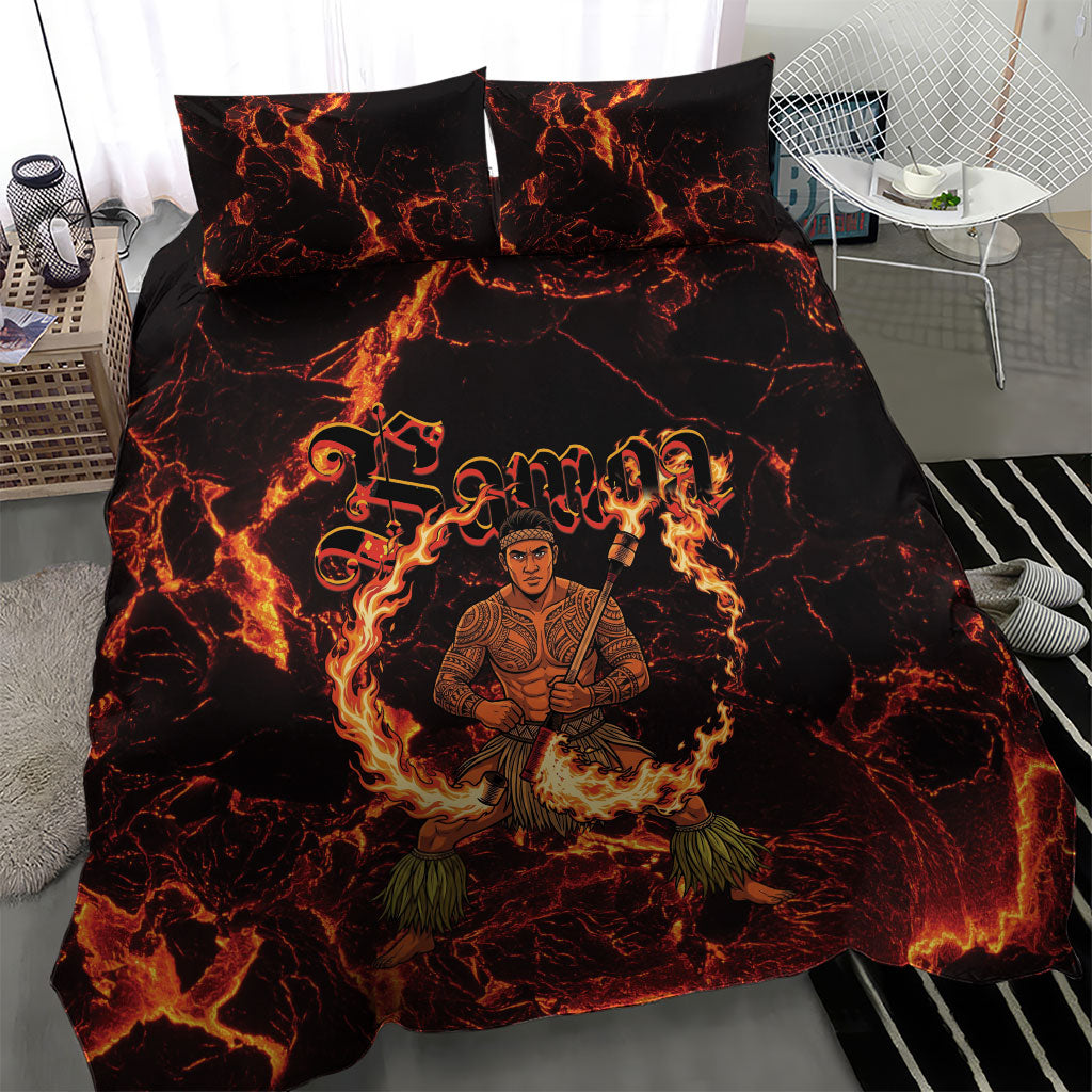 Samoa Siva Afi Dance Fireknife Bedding Set Polynesian Heritage Fire Dance LT9 - Polynesian Pride