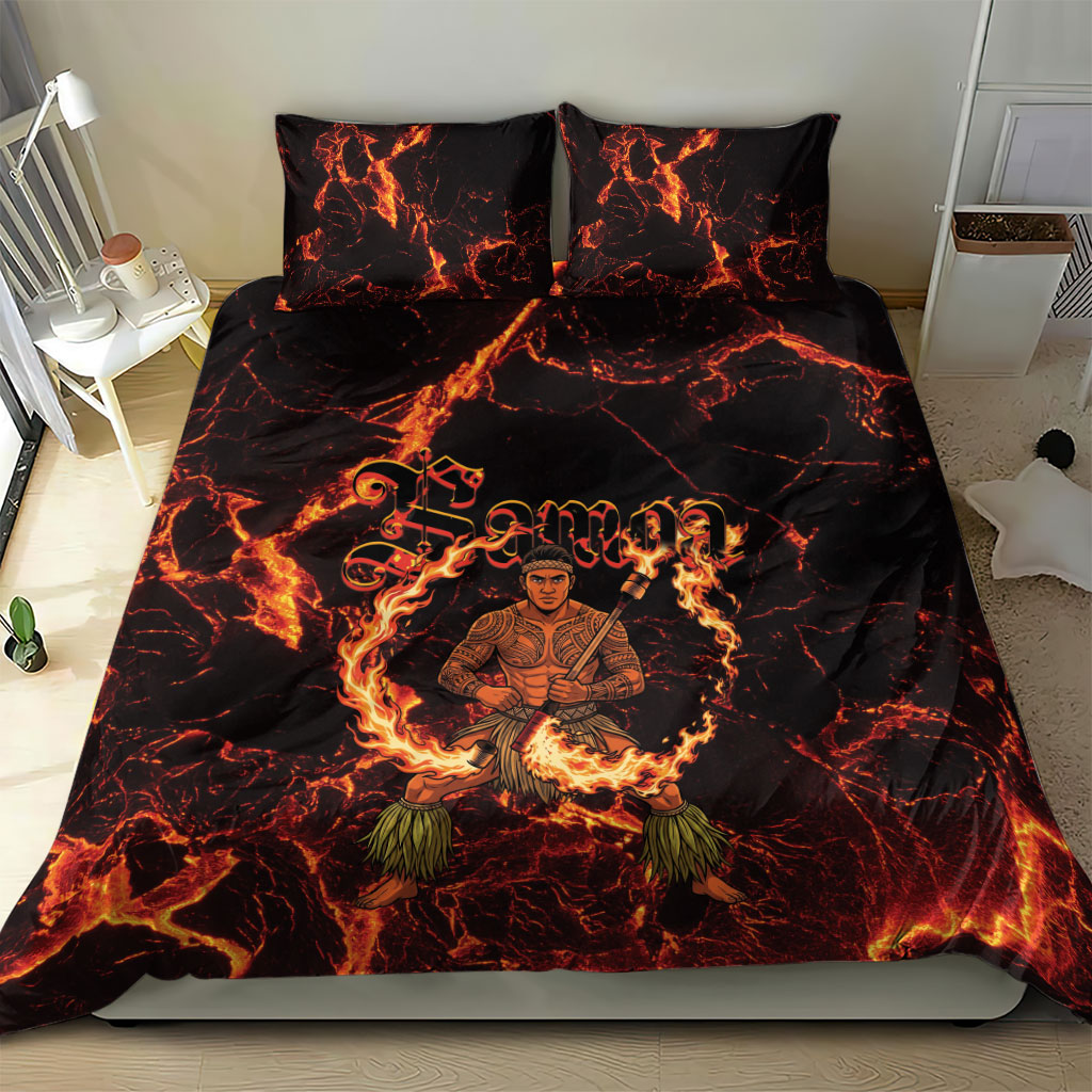Samoa Siva Afi Dance Fireknife Bedding Set Polynesian Heritage Fire Dance LT9 - Polynesian Pride
