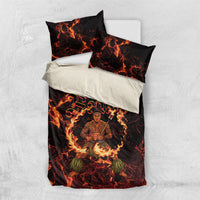 Samoa Siva Afi Dance Fireknife Bedding Set Polynesian Heritage Fire Dance LT9 US Twin 172cm x 218cm Black - Polynesian Pride