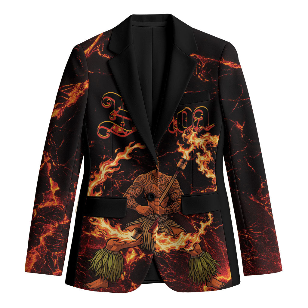Samoa Siva Afi Dance Fireknife Blazer Polynesian Heritage Fire Dance LT9 Unisex Black - Polynesian Pride